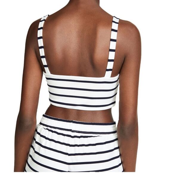 BB Dakota Top Striped Tie Knot Front Crop - Picture 2 of 7